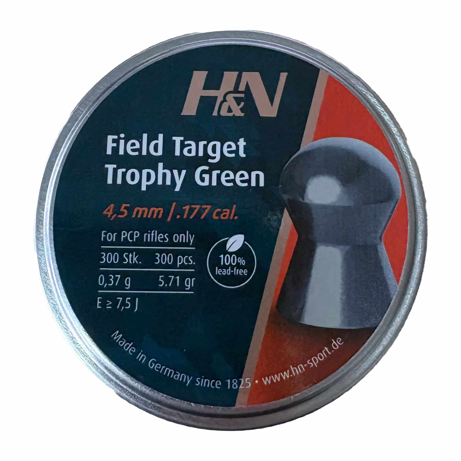 H&N Field Target Trophy Green - 4,5mm .177 - 300 Stk - bleifrei